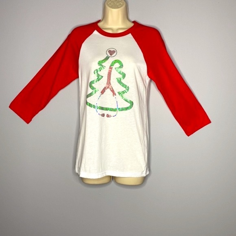 Christmas Tree 3/4‎ Sleeve Raglan/Baseball T-Shirt